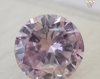 0.50 Carat, Fancy Purplish Pink Natural Diamond, Round Shape,  Clarity, GIA