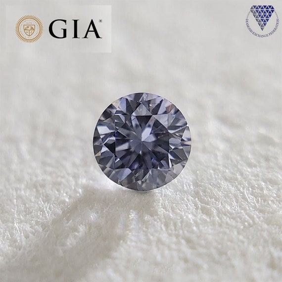 天然グレーダイヤモンド Fancy light gray VS 0.03 Carat Fancy Gray Violet GIA Natural Loose Diamond 天然