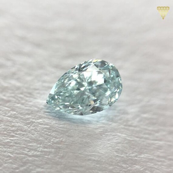 0.36 Ct Fancy Blue Green VS2 Pear GIA Japan Natural Loose Diamond 