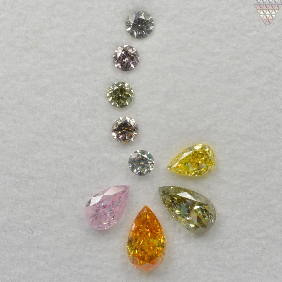 Total 0.86 Carat Fancy Color Natural Diamonds Set of 9 - Etsy Canada