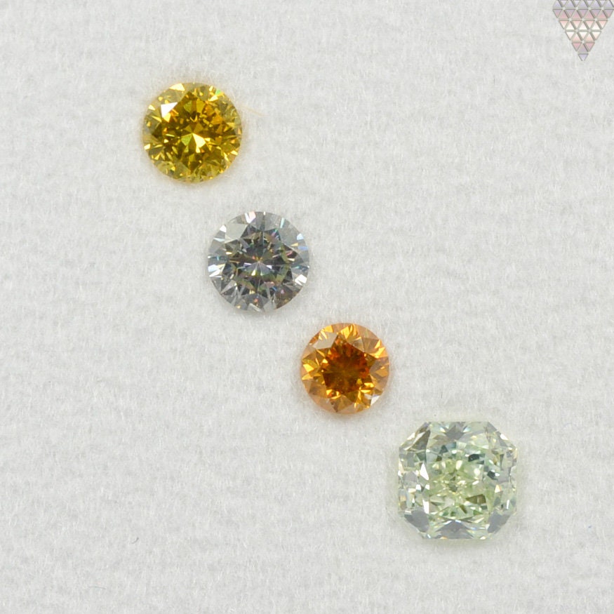 Total 0.7 Carat Fancy Color Natural Diamonds Set of 4 - Etsy