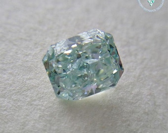 1.063 ct Fantasia Intenso Blu Verde I1 AGT Naturale Sciolto Diamante Ruth