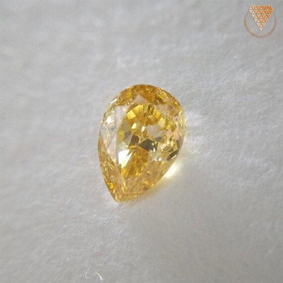 0.337 Ct Fancy Intense Orange Yellow SI2 CGL Japan Natural Loose 