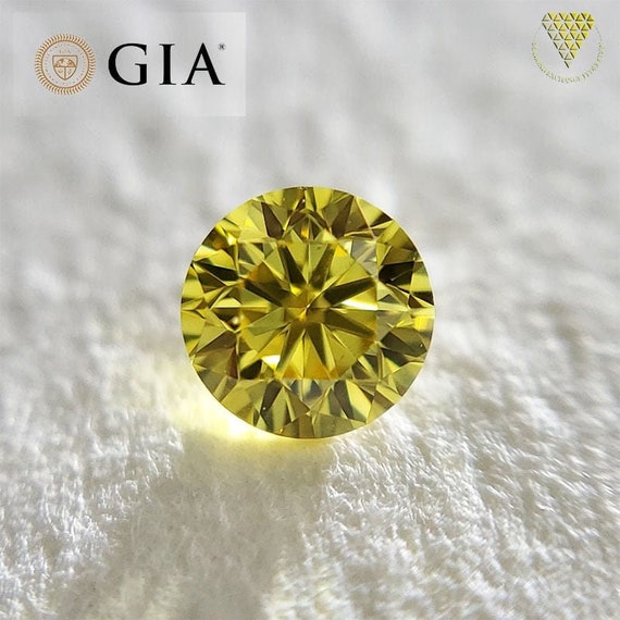0.28 Carat Fancy Vivid Yellow VS1 GIA Natural Loose Diamond 天然