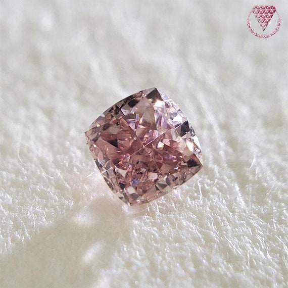 0.085 Carat Fancy Deep Pink SI2 AGT Cushion Japan Natural Loose 