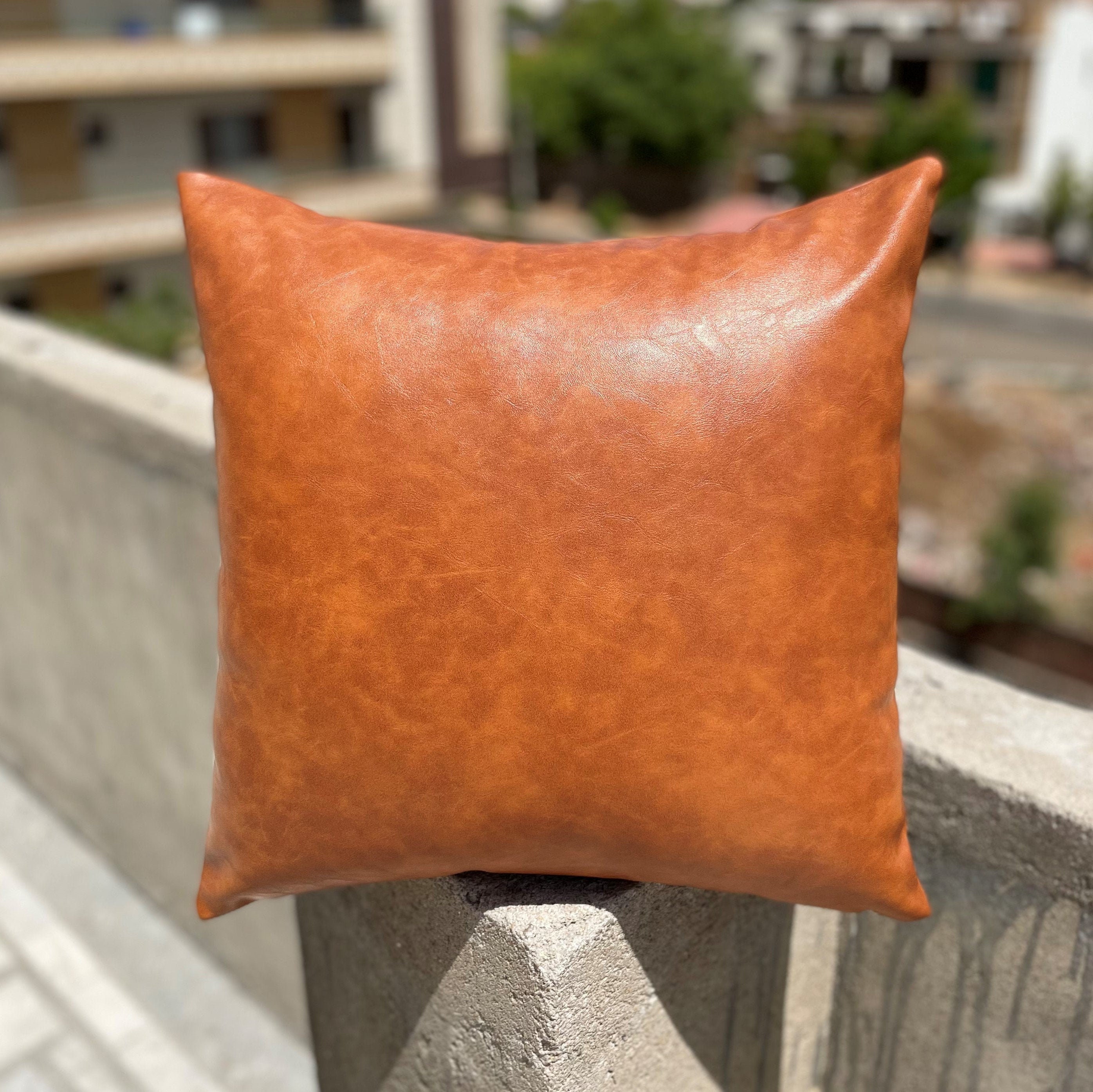 leather pillows etsy