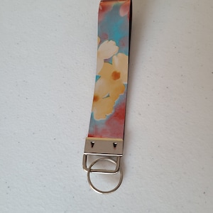 Flower Faux Leather Key Fob