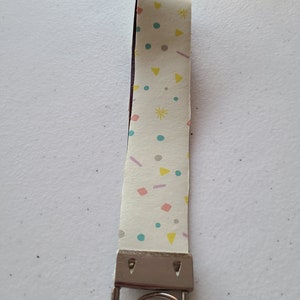 Party confetti Faux Leather Key Fob