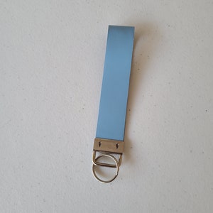 Baby Blue Faux Leather Key Fob
