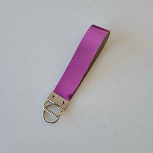Pink/Purple Metallic Faux Leather Key Fob