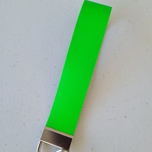 Neon Green Faux Leather Key Fob