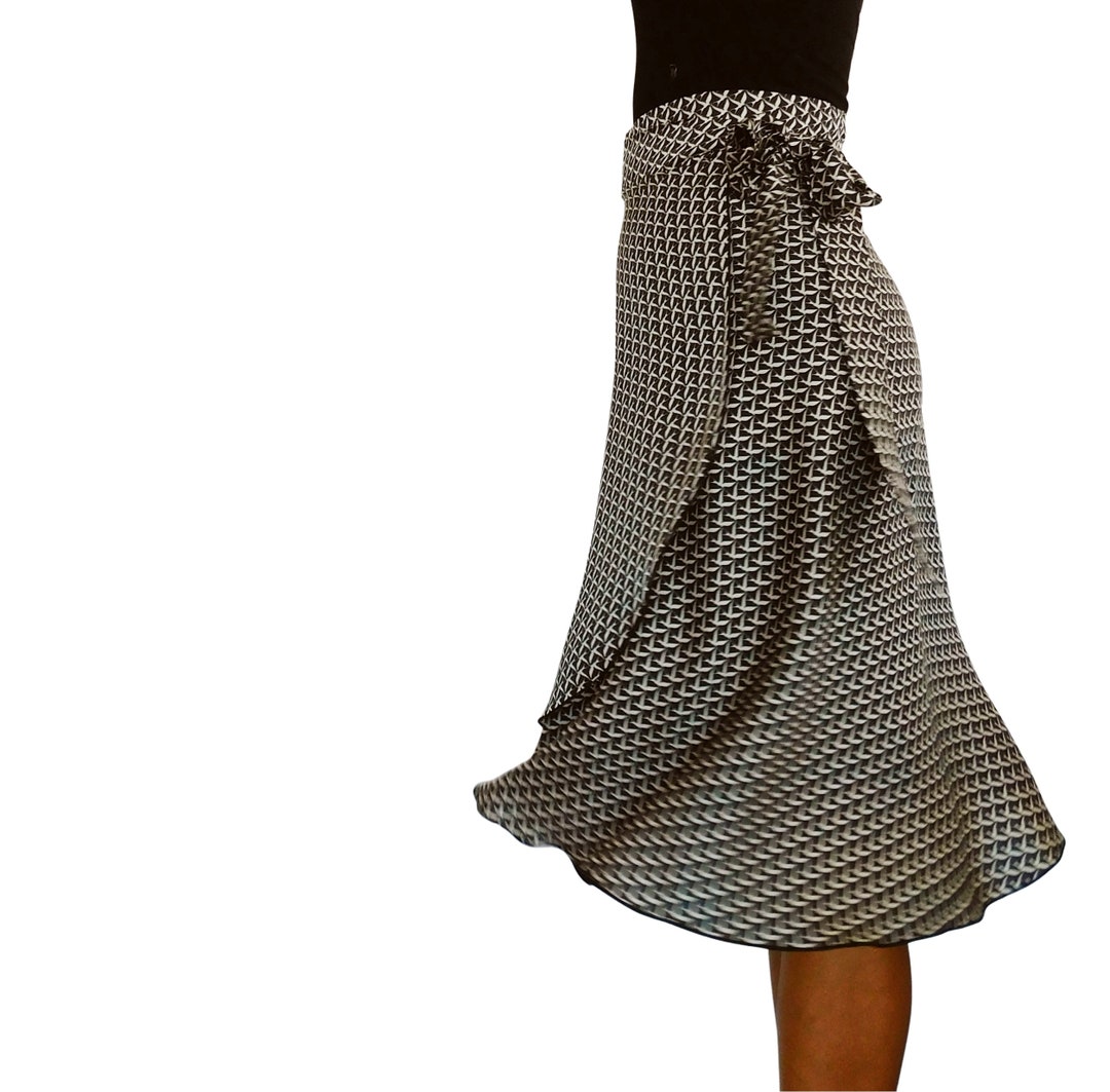 Tango Skirt, Seagull Satin Wrap Skirt, Knee Length Etsy