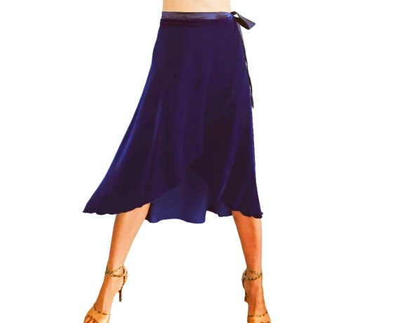 Jupe Tango Jupe En Velours Bleu Cobalt Jupe Longue Portefeuille Etsy
