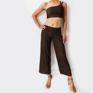 Pantalon de tango, pantalon d'entraînement, pantacourt, culotte culotte, pantalon de danse, jersey noir bronze image 5