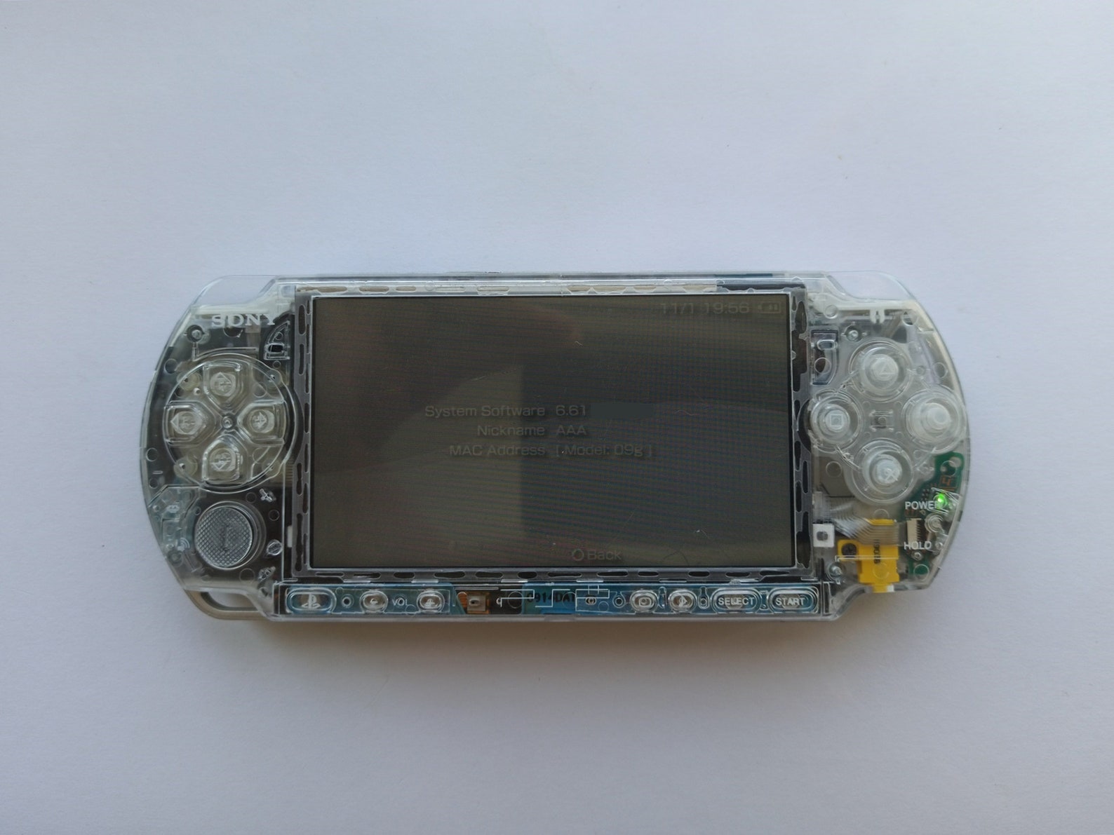 Transparent clear Sony PSP 3000 console mint condition custom Etsy