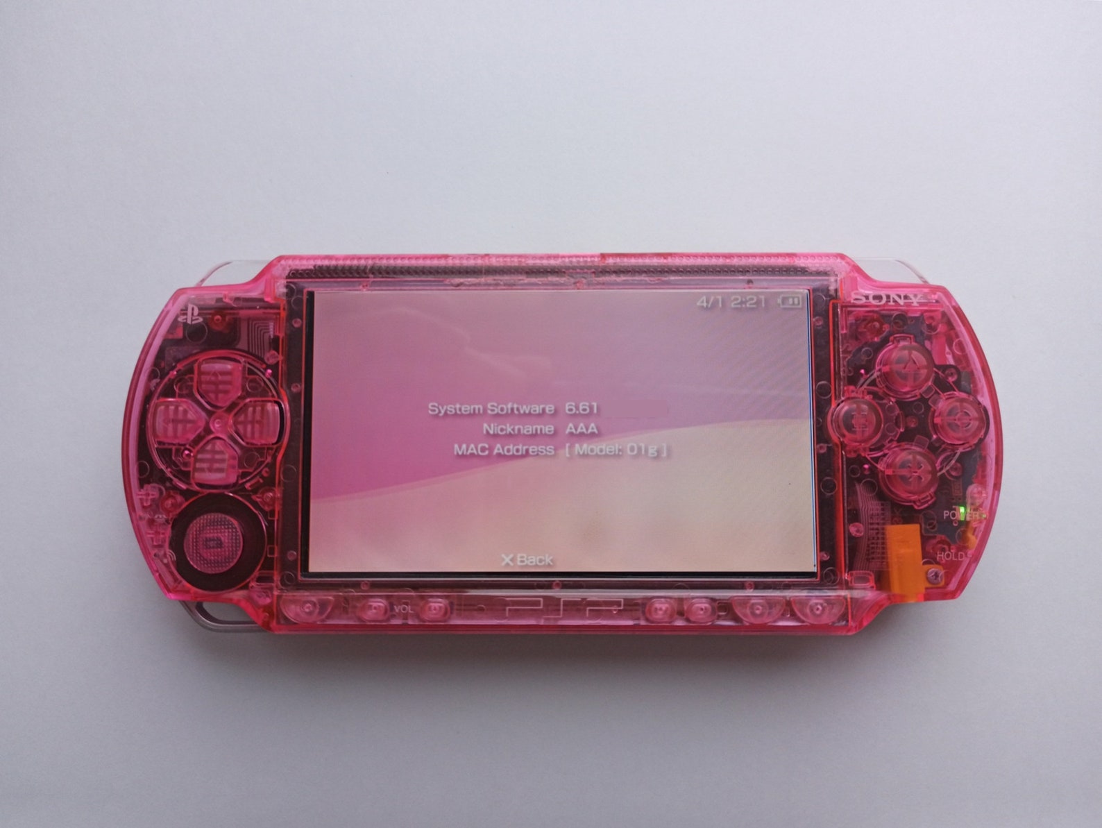 Transparent pink Sony PSP 1000 console mint condition custom Etsy