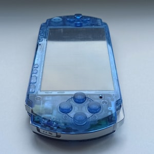 Custom PSP console modded with new clear blue housing shell sony play station portable 3000 image 4