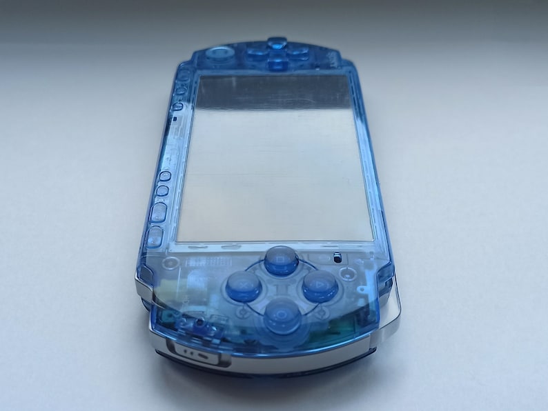 Custom PSP console modded with new clear blue housing shell sony play station portable 3000 image 4