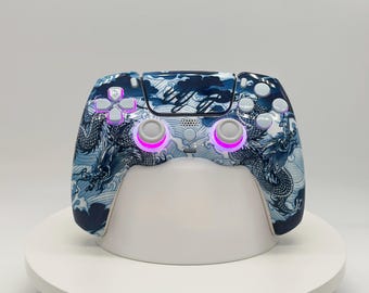 DualSense custom modded PS5 Controller Sony  PlayStation 5 rgb bluetooth controled led lights TRM hall effect (refurbished)