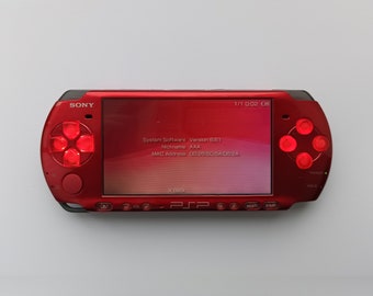 Custom PSP Console Modded With New Red Housing Shell, Clear
