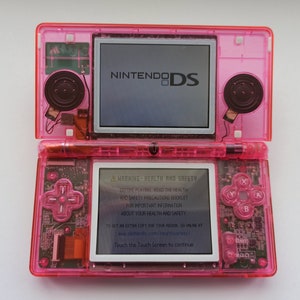 Custom transparent pink Nintendo DS lite Console modded with new ...