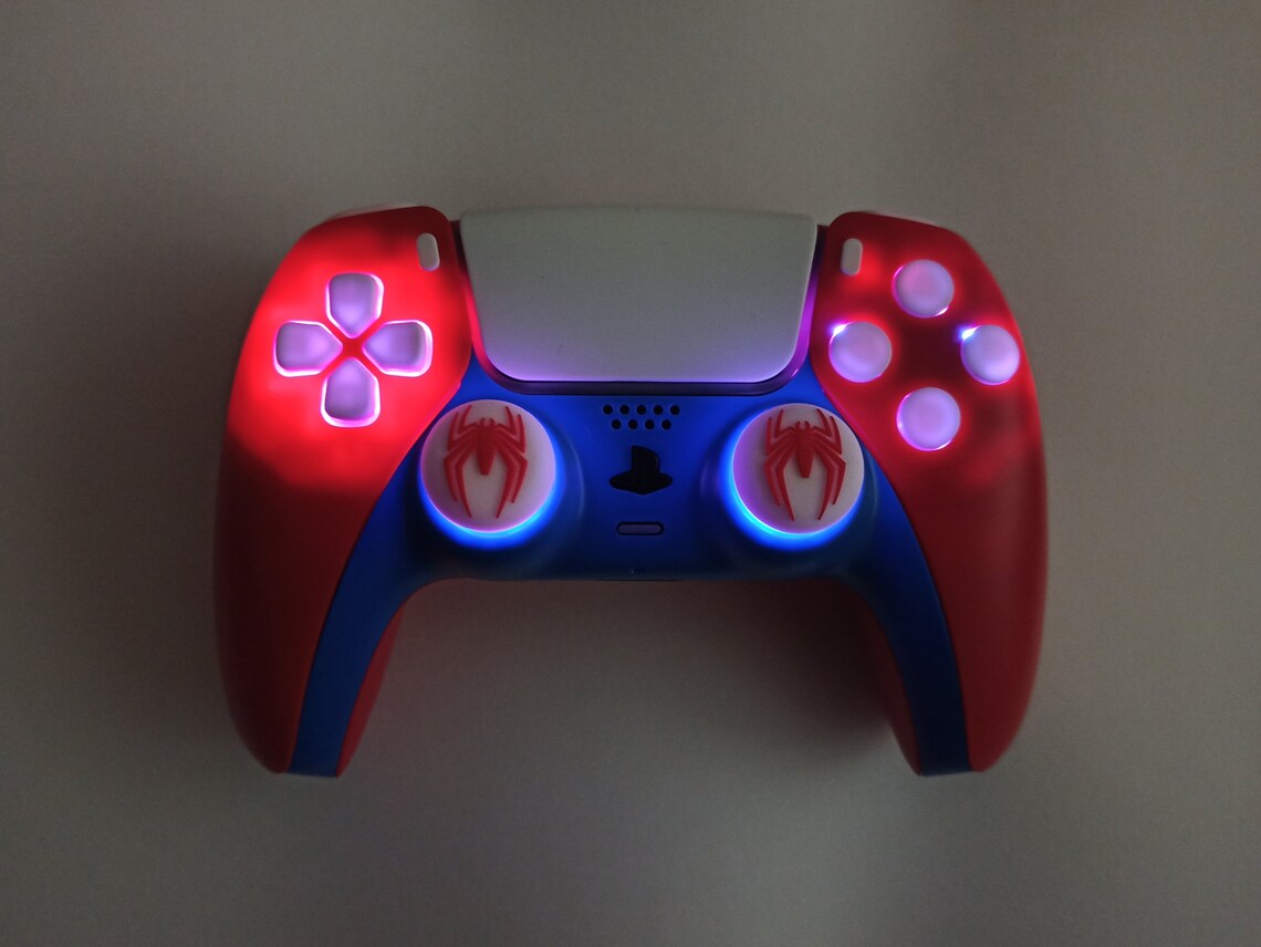Spider Theme Dualsense Custom Modded With New Housing Case and Rgb ...