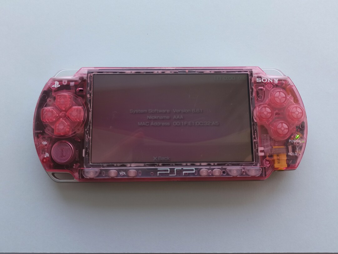 Custom PSP Console Modded With New Clear Pink Housing Shell Sony Play ...