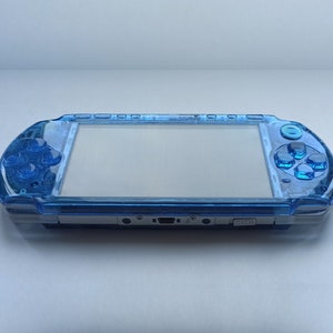 Custom PSP console modded with new clear blue housing shell sony play station portable 3000 image 5