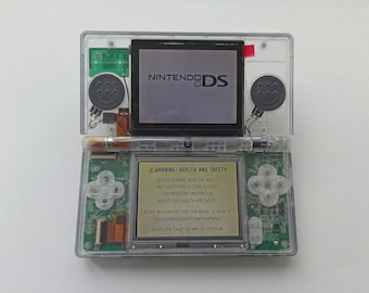 Custom transparent turquoise Nintendo DS lite Console modded (refurbished) with new housing