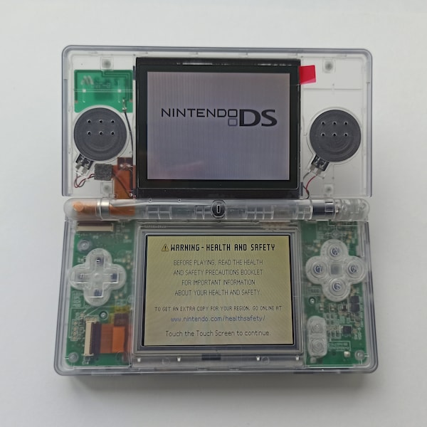 Custom transparent turquoise Nintendo DS lite Console modded (refurbished) with new housing
