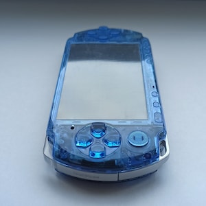 Custom PSP console modded with new clear blue housing shell sony play station portable 3000 image 6