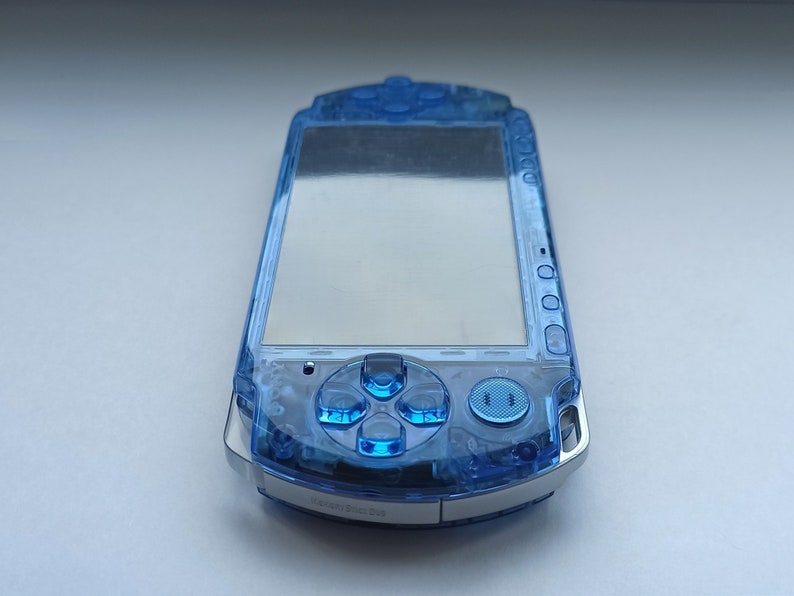 Custom PSP console modded with new clear blue housing shell sony play station portable 3000 image 6