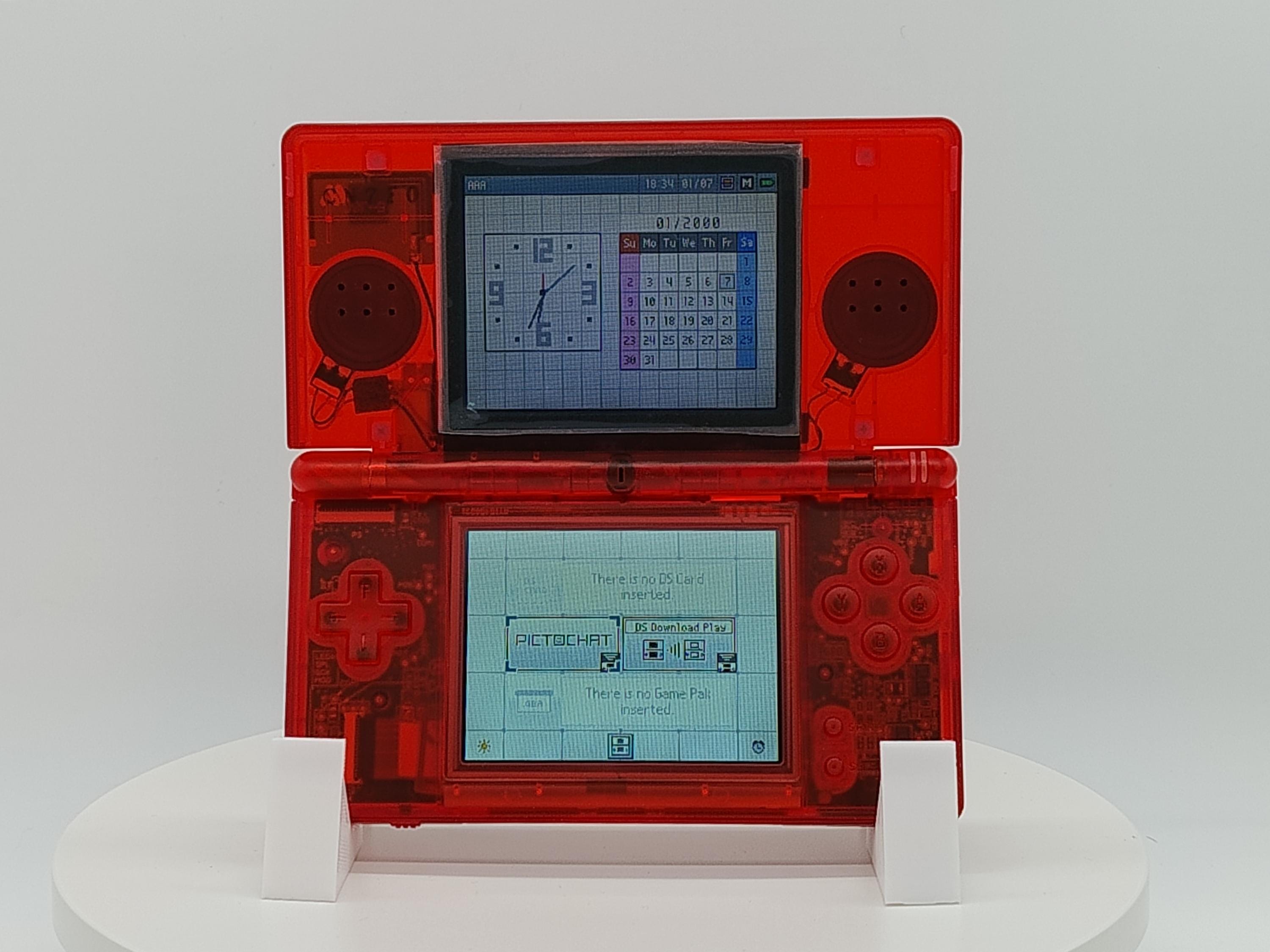 Nintendo DS Lite Console Refurbished Transparent Red Shell USB-C