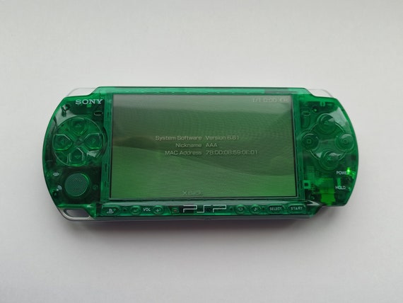 Custom PSP Console Modded With New Clear Green Housing Shell Sony