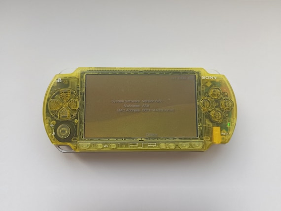 Console PSP personalizzata modificata con il nuovo guscio giallo  trasparente per Sony Play Station Portable 1000 -  Italia