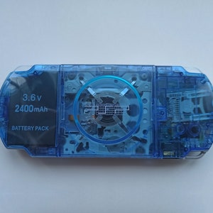 Custom PSP console modded with new clear blue housing shell sony play station portable 3000 image 7