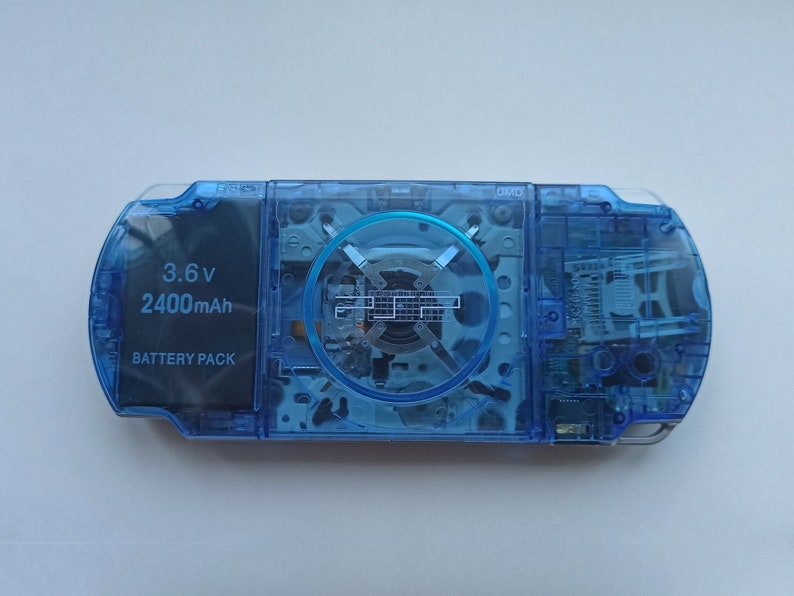 Custom PSP console modded with new clear blue housing shell sony play station portable 3000 image 7