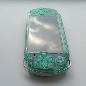 Custom PSP console modded with new clear teal green housing shell sony play station portable 2000 image 6