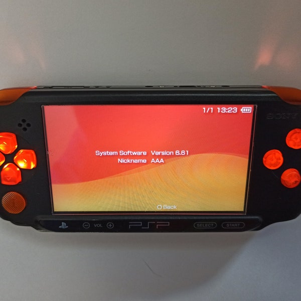 Custom PSP console modded with resin buttons and led lights sony play station portable E1000 Street