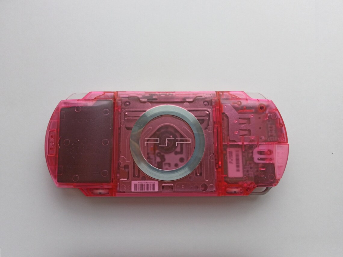 Transparent pink Sony PSP 1000 console mint condition custom Etsy