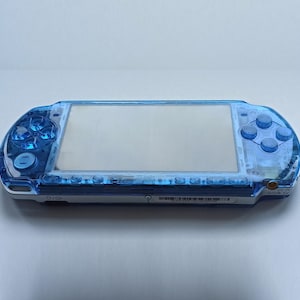 Custom PSP console modded with new clear blue housing shell sony play station portable 3000 image 3