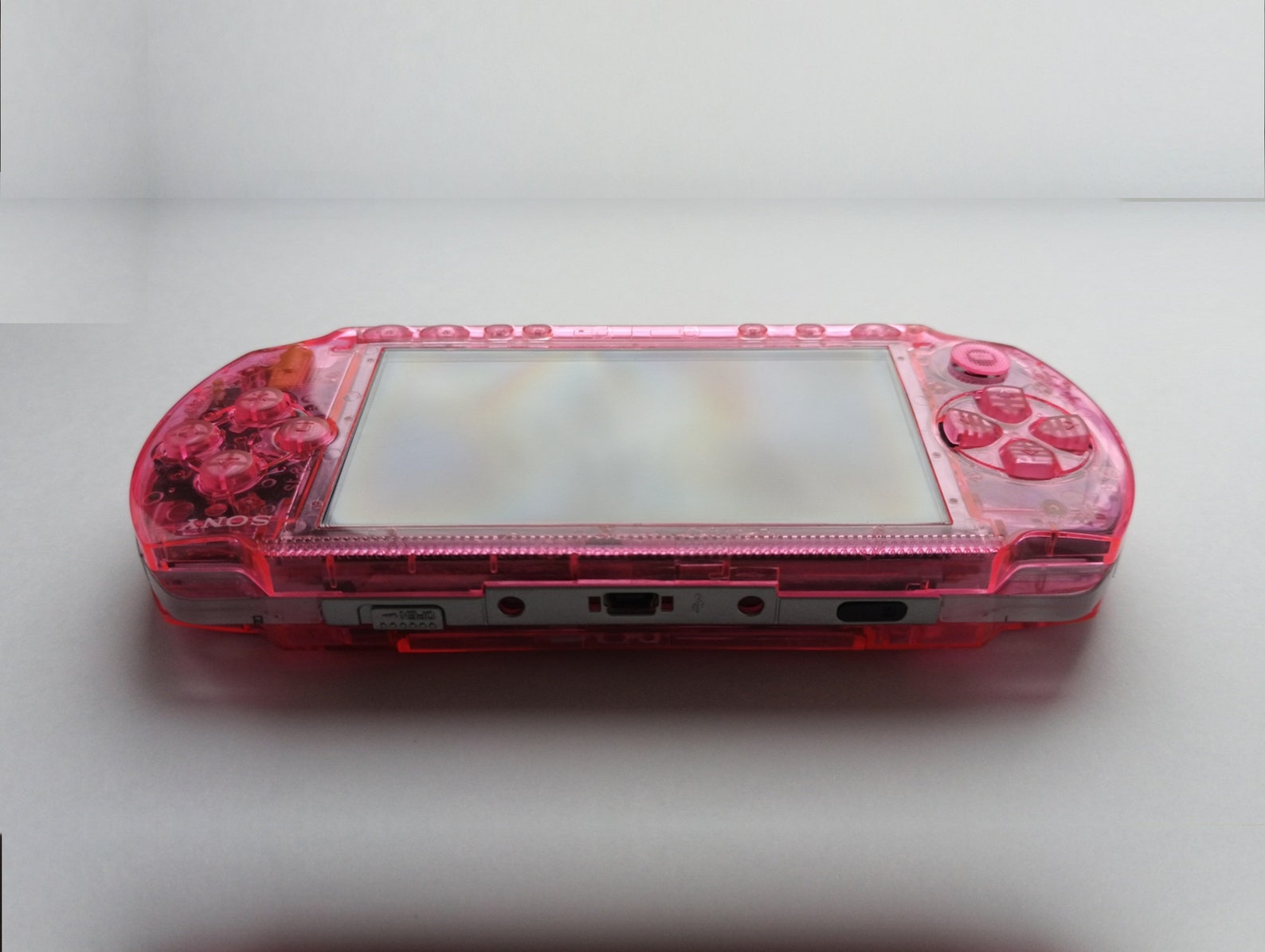 Transparent pink Sony PSP 1000 console mint condition custom Etsy