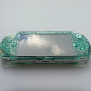 Custom PSP console modded with new clear teal green housing shell sony play station portable 2000 image 5