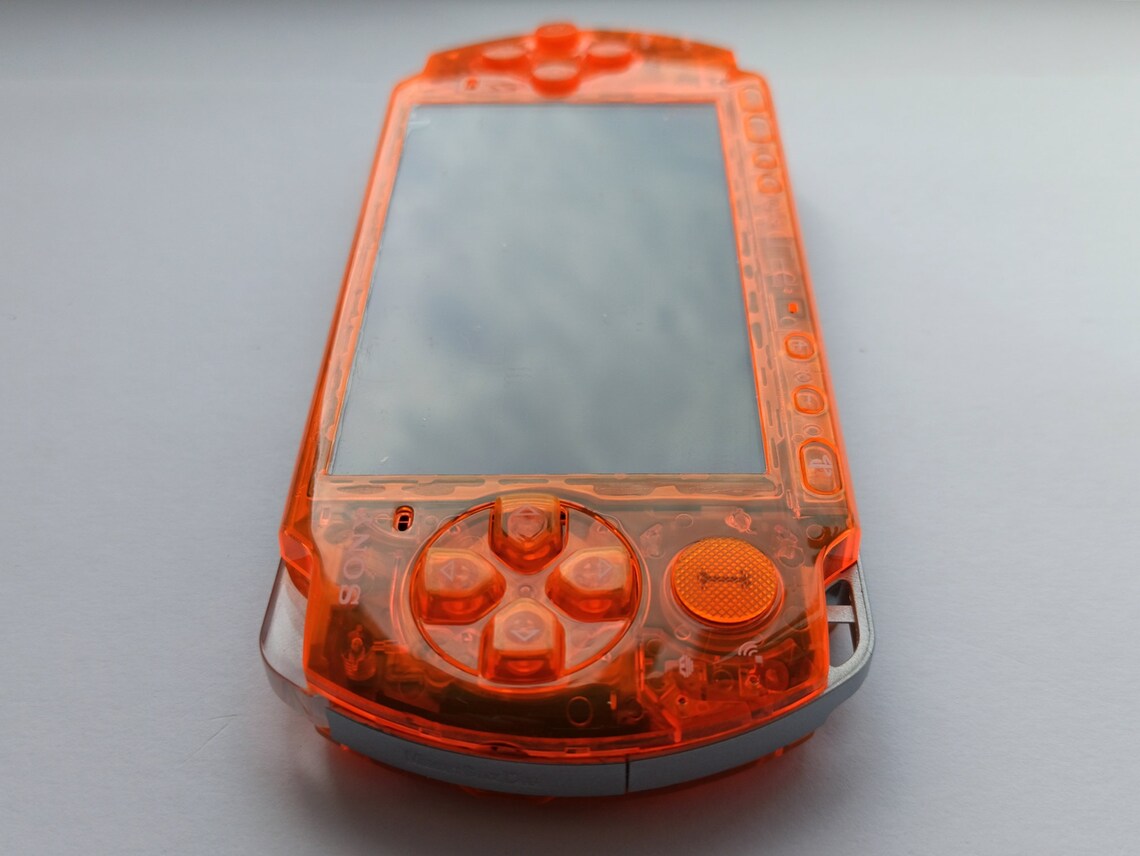 Transparent Orange Sony PSP 3000 Console Mint Condition Custom Etsy