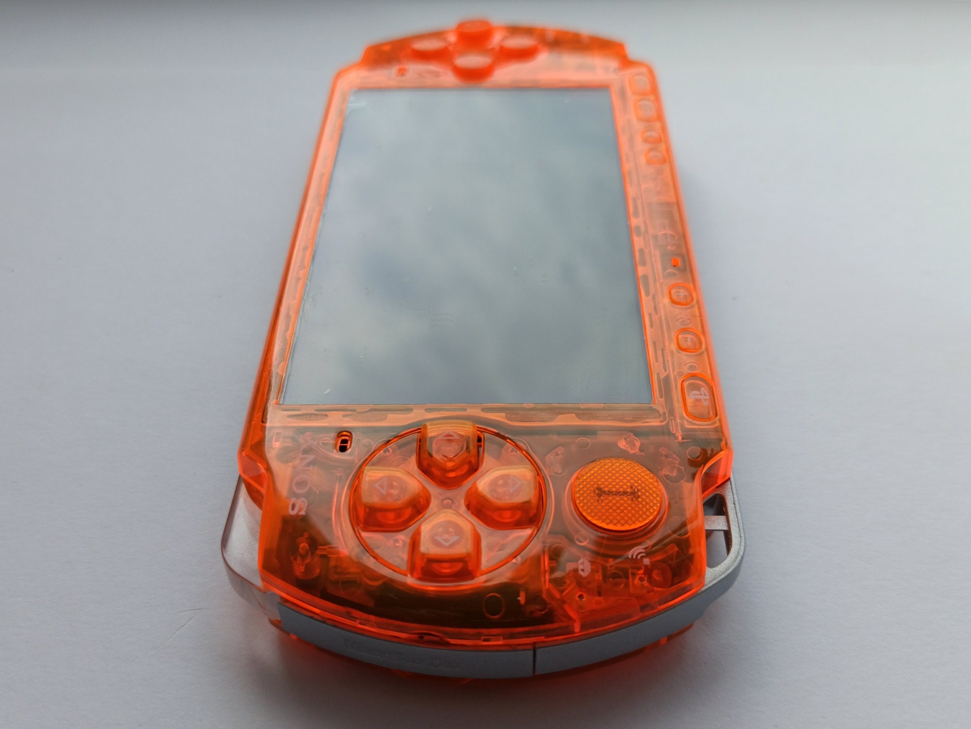 Custom PSP Console Modded With New Clear Orange Housing Shell Sony Play  Station Portable 3000 