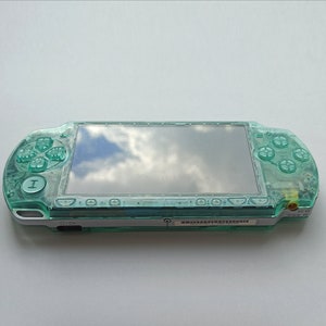 Custom PSP console modded with new clear teal green housing shell sony play station portable 2000 image 3