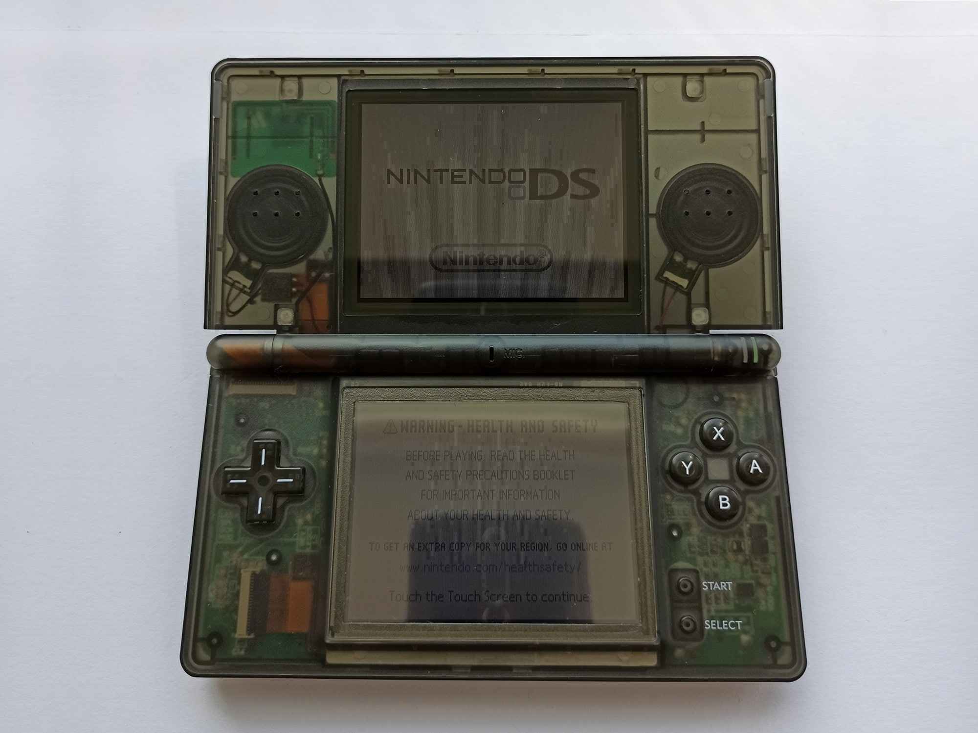 Nintendo DS Lite Console Custom Modded With Transparent Black