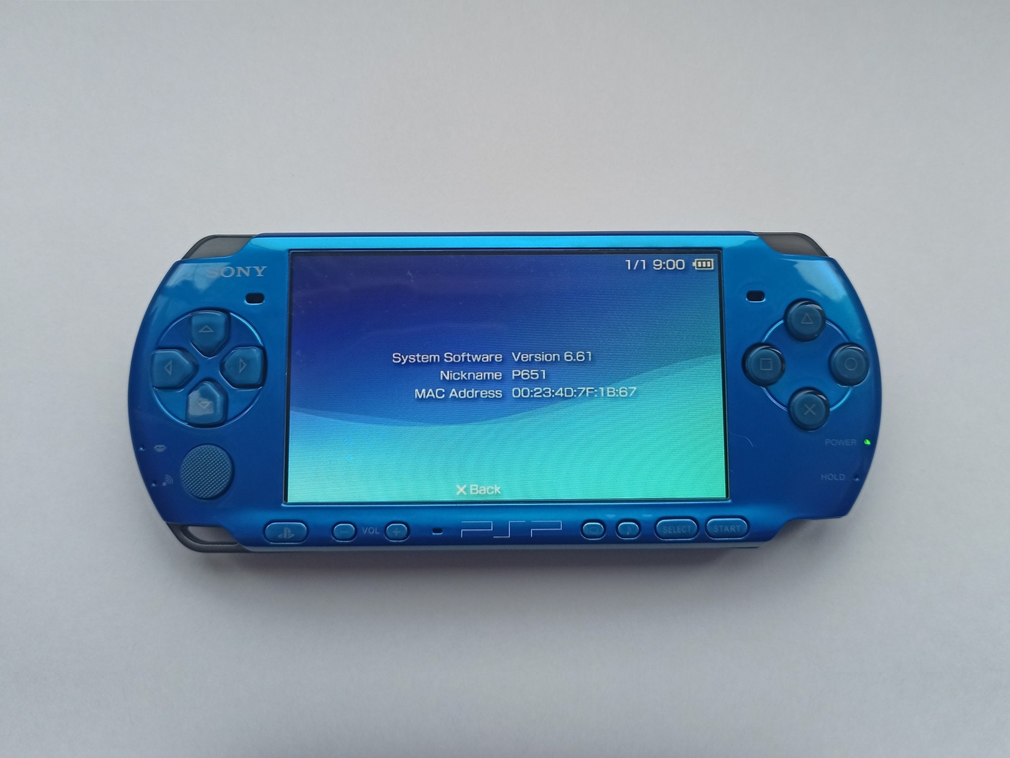 Blue Sony PSP 3000 Console Mint Condition Custom Modded With