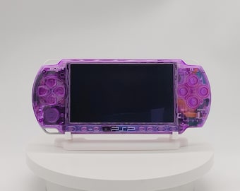 Custom PSP console modded with new clear purple housing shell IPS screen USB-C charging port sony play station portable 3000