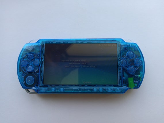 Custom PSP Console Modded With New Clear Blue Housing Shell Sony